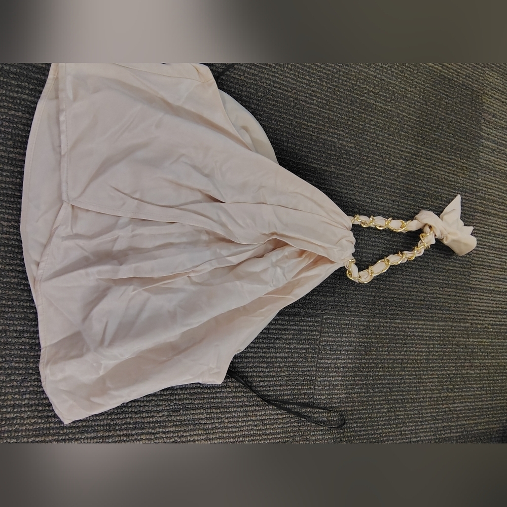 H&M Cream Mini Dress with Gold Accents